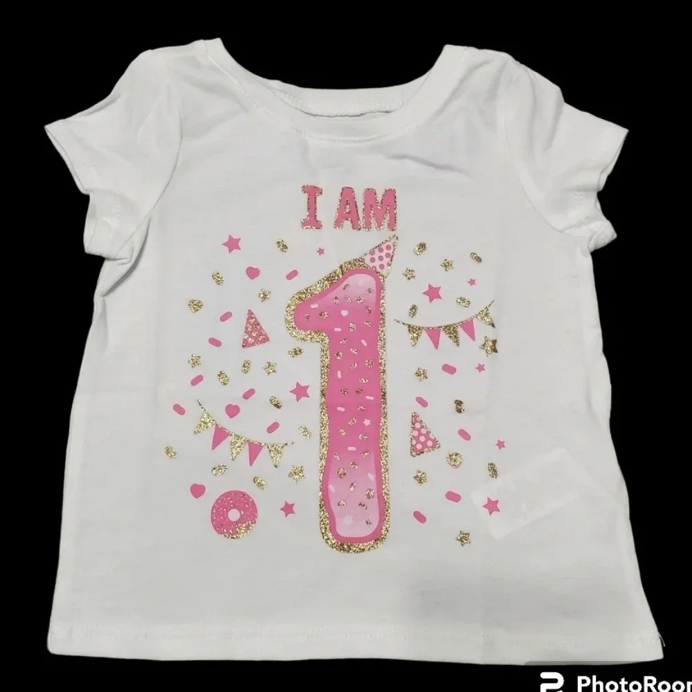 The Children's Place Baby Girl First 1st Birthday Tee Shirt Top 12-18 M